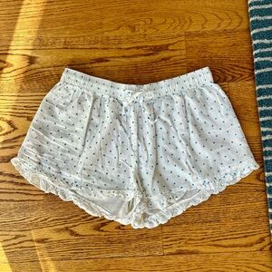 GAP White and Blue Polka-Dot Pajama Shorts